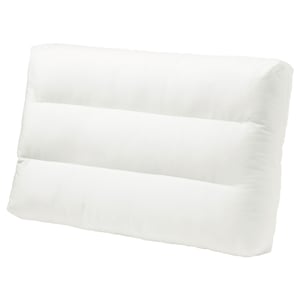 DUVHOLMEN white cushion; 100% recycled polyester, rectangular, smooth design.