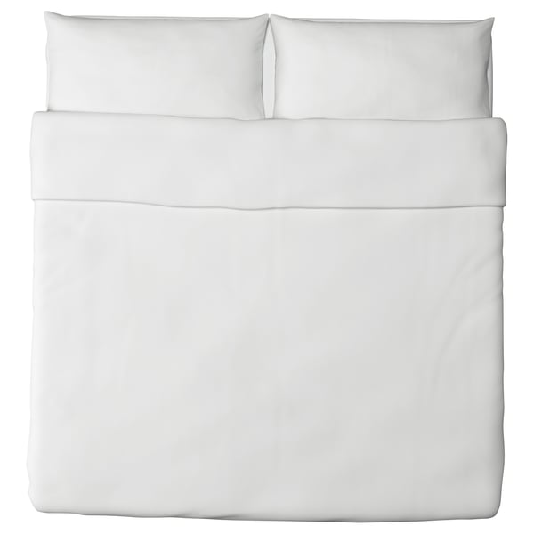 DVALA Duvet cover and 2 pillowcases, white, 240x220/50x80 cm