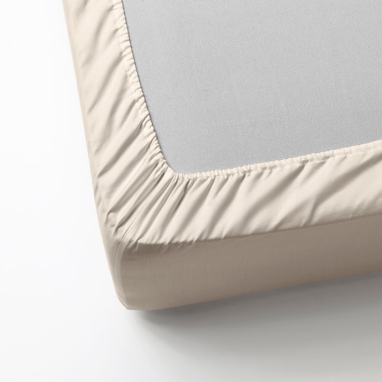DVALA Beige Double Fitted sheet IKEA