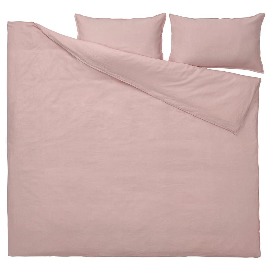 DYTÅG duvet cover and 2 pillowcases, light pink, 240x220/50x80 cm IKEA