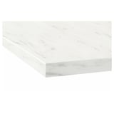 EKBACKEN Worktop, white marble effect/laminate, 246x2.8 cm