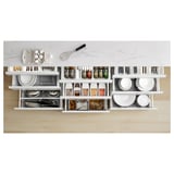 EKBACKEN Worktop, white marble effect/laminate, 246x2.8 cm