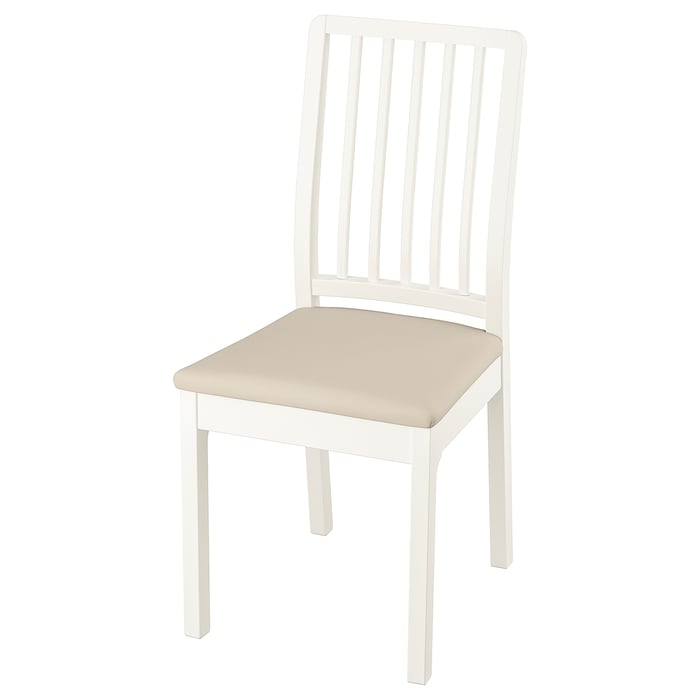 EKEDALEN dining chair, white/Hakebo beige IKEA