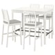 Option: EKEDALEN / EKEDALEN Bar table and 4 bar stools, white/Ramna light grey, 120 cm