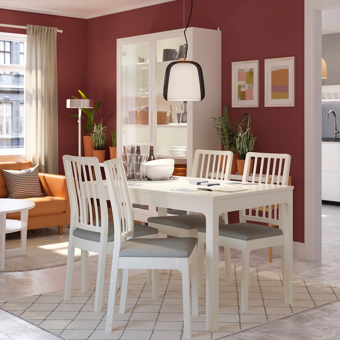 EKEDALEN extendable dining table, white, Min. length: 120 cm - IKEA UK
