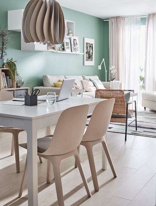 EKEDALEN white, extendable dining table, Min. length 120 cm IKEA