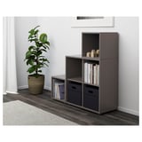 EKET Cabinet combination with feet, dark grey, 105x35x107 cm