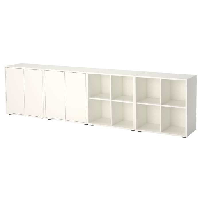 EKET combination with feet, white, 280x35x72 cm IKEA