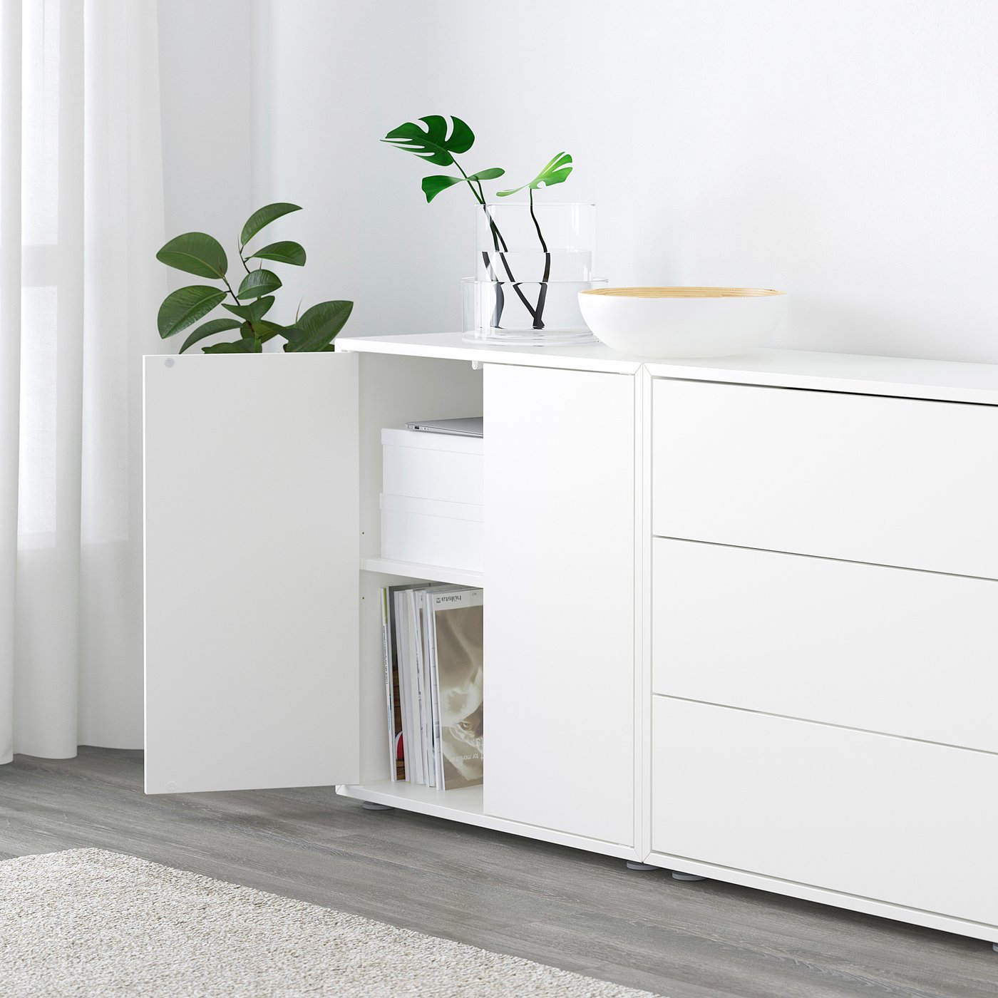 EKET combination with feet, white, 210x35x180 cm IKEA