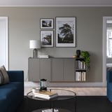 EKET Wall-mounted cabinet combination, dark grey, 175x35x70 cm