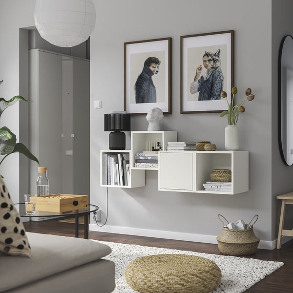 EKET Wall-mounted cabinet combination, white, 140x35x53 cm