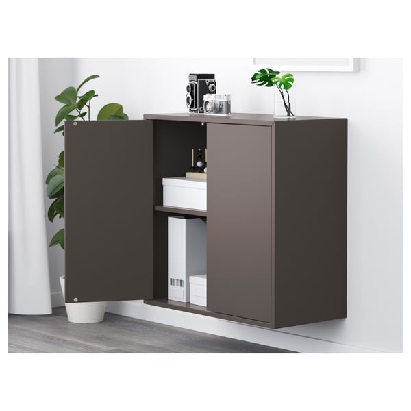 EKET Wallmounted shelving unit, dark grey, 70x35x70 cm IKEA