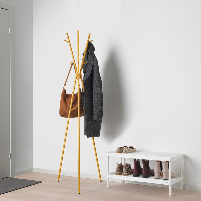 EKRAR hat and coat stand, dark yellow, 169 cm IKEA