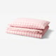 EKTANDVINGE Duvet cover and pillowcase, light pink white/check, 150x200/50x80 cm