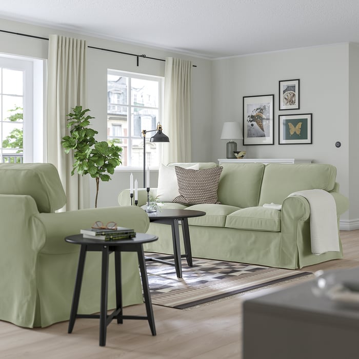 EKTORP 3 seater sofa, Hakebo greygreen IKEA