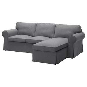 Ektorp 3 Seat Sofa With Chaise Longue Nordvalla Nordvalla Dark
