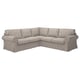 EKTORP Corner sofa, 4-seat, Karlshov beige/multicolour