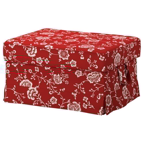 EKTORP cover for footstool, Virestad red/white IKEA
