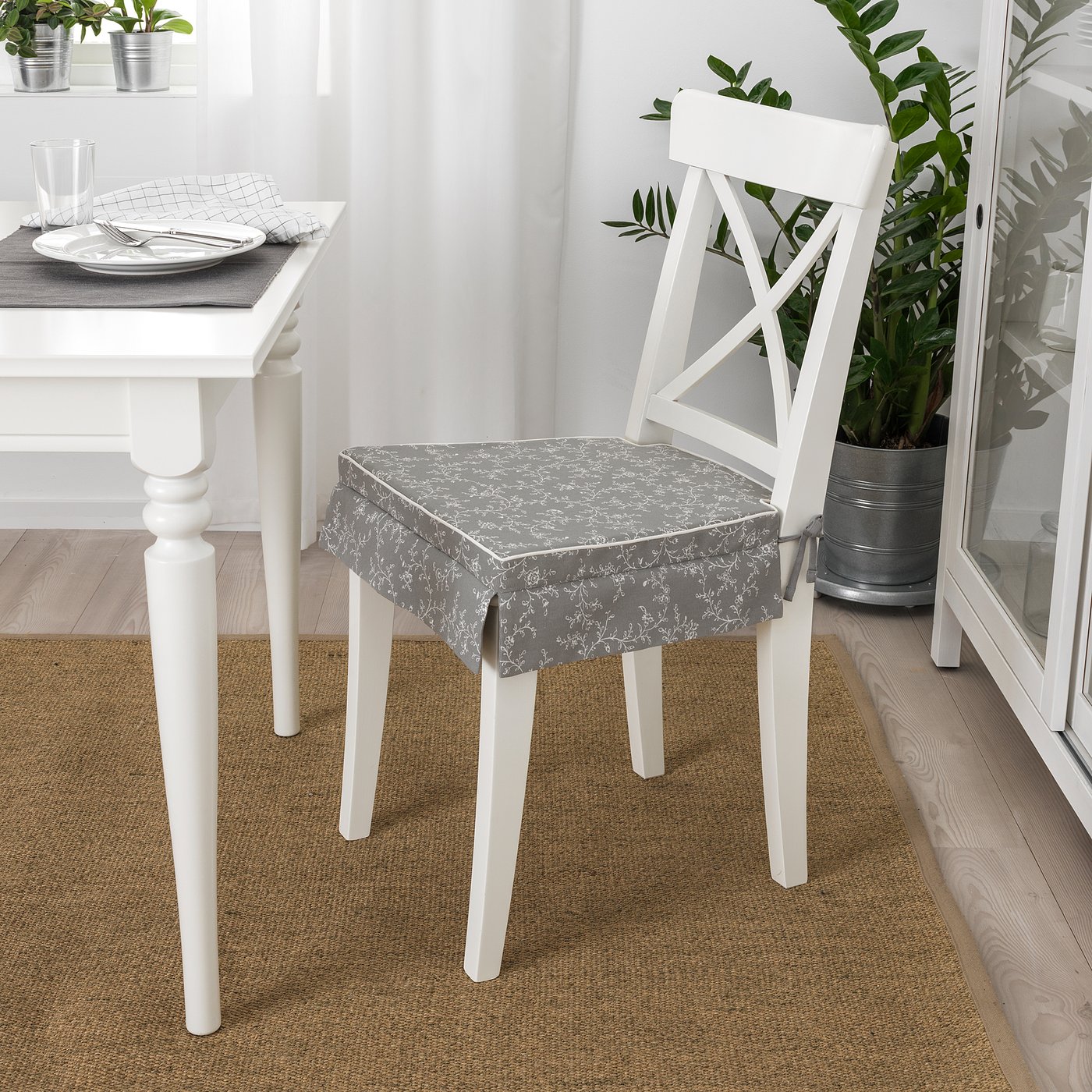 ELSEBET grey, Chair pad, 43x42x4.0 cm IKEA