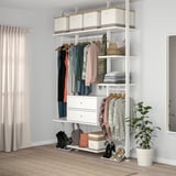 ELVARLI Wardrobe combination, white, 178x51x222-350 cm