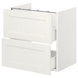 ENHET Base cb f washbasin w 2 drawers, white/white frame, 60x42x60 cm