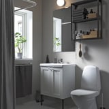 ENHET Bathroom, anthracite/white frame, 64x43x87 cm