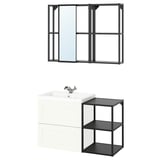 ENHET Bathroom, anthracite/white frame, 102x43x65 cm