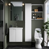 ENHET Bathroom, white/high-gloss white, 64x43x65 cm