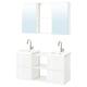 ENHET Bathroom, white/high-gloss white, 124x43x65 cm