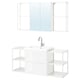 ENHET Bathroom, white/high-gloss white, 140x43x65 cm