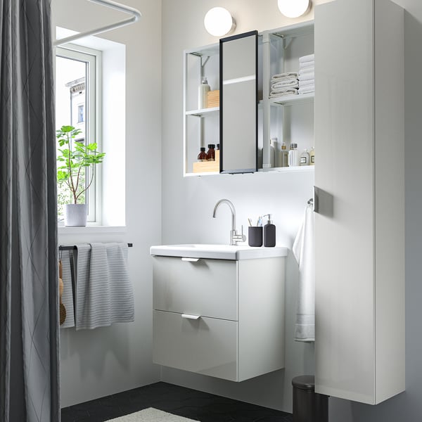 ENHET Bathroom, white/high-gloss white, 64x43x65 cm