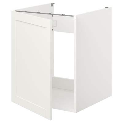 ENHET Bc f sink/door, white/white frame, 60x62x75 cm