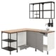 ENHET Corner kitchen, anthracite/grey frame
