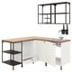 ENHET Corner kitchen, anthracite/white frame