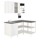 ENHET Corner kitchen, white/high-gloss white