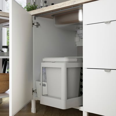 ENHET Corner kitchen, white/high-gloss white