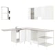 ENHET Corner kitchen, white/high-gloss white