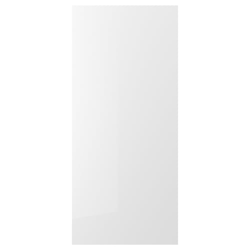 ENHET glossy white cabinet door. Square design, plastic foil finish.
