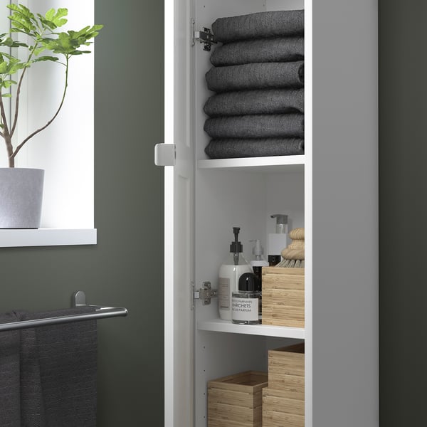 ENHET Hi cb w 4 shlvs/door, white/white frame, 30x32x180 cm