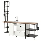 ENHET Kitchen, anthracite/white frame, 243x63.5x241 cm