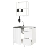 ENHET Kitchen, white/high-gloss white, 103x63.5x222 cm