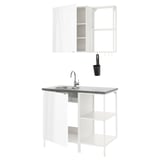 ENHET Kitchen, white/high-gloss white, 103x63.5x222 cm