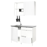 ENHET Kitchen, white/high-gloss white, 123x63.5x222 cm