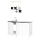 Option: ENHET Kitchen, white/high-gloss white, 143x63.5x222 cm