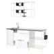 ENHET Kitchen, white/high-gloss white, 183x63.5x222 cm