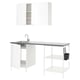 ENHET Kitchen, white/high-gloss white, 183x63.5x222 cm