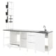ENHET Kitchen, white/high-gloss white, 243x63.5x241 cm