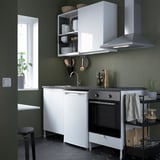 ENHET Kitchen, white/high-gloss white, 183x63.5x222 cm