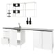 Option: ENHET Kitchen, white/high-gloss white, 243x63.5x222 cm