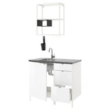 ENHET Kitchen, white/high-gloss white, 103x63.5x222 cm